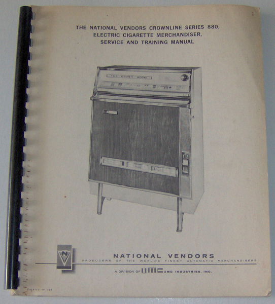 (image for) National Vendors Crownline Series 800 Service & Training Manual